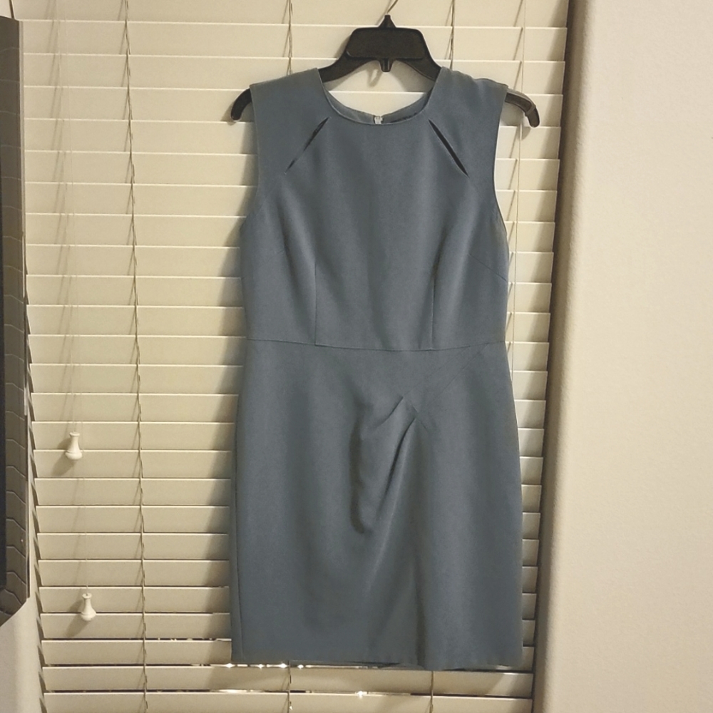 Sleeveless Dusty Blue Sheath Dress